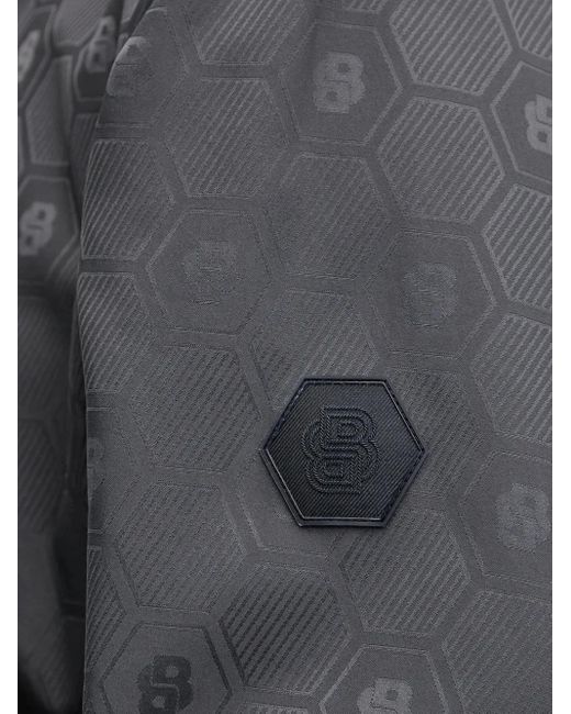 Boss Gray Hexagon-pattern Bomber Jacket for men