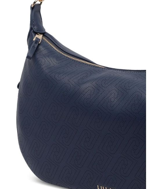 Liu Jo Blue Logo Zip Shoulder Bag