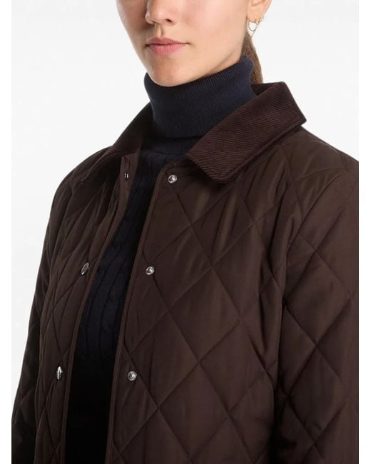 Gant Brown Quilted Corduroy-Collar Coat