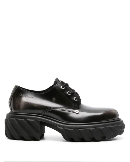 Off-White c/o Virgil Abloh Black Exploration Patent Leather Derby Shoes for men