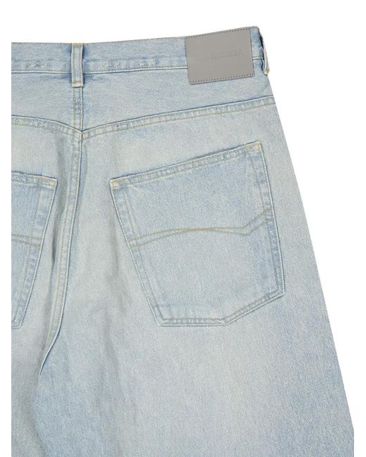 Balenciaga Blue Casual Faded Wide-Leg Pants for men