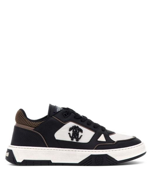 Roberto Cavalli Black Colour-Block Sneakers for men