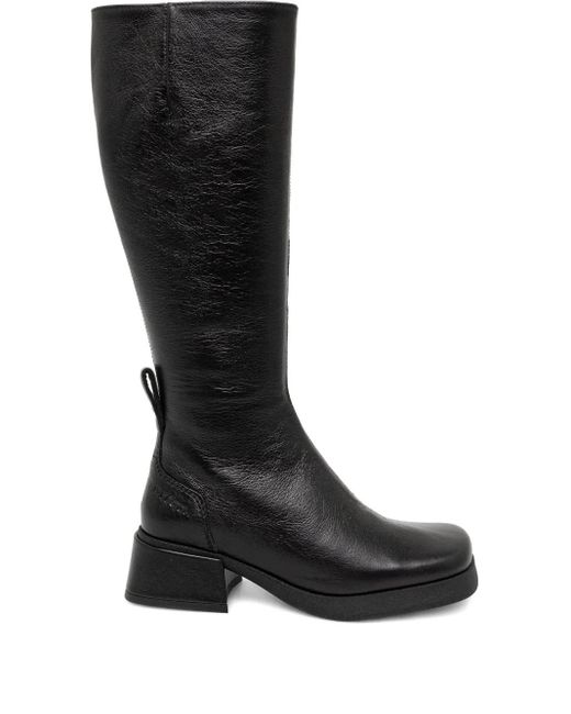Miista Black 45Mm Brunildha Square-Toe Knee-High Boots