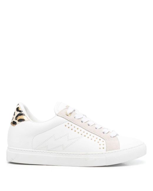 Zadig & Voltaire Leather Panelled Low-top Sneakers in White | Lyst ...