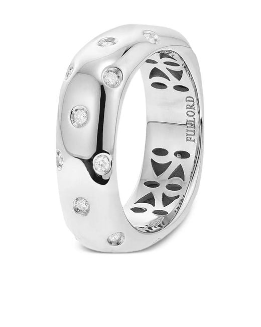 FULLORD White Diamond Scattered Ring