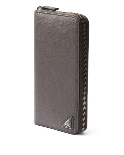 Prada Gray Saffiano Leather Wallet for men