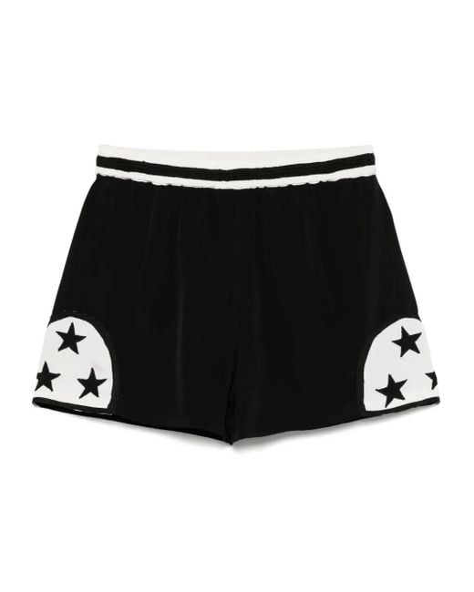 Pantalones cortos de seda con estrella bordada Bode de hombre de color Black
