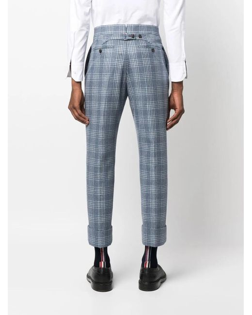 Thom Browne Blue Backstrap Flannel Tailored Trousers for men