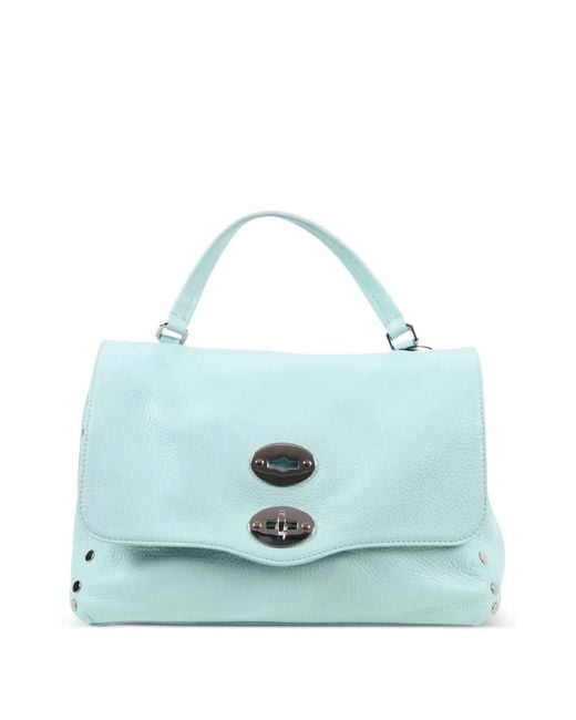 Zanellato Blue Postina Studded-Embellishment Tote Bag