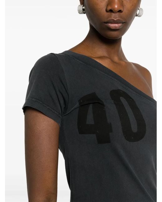 Courreges Black Tuba Number-Print Mini Dress