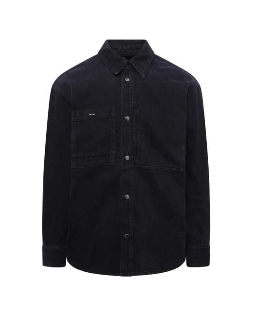 Wooyoungmi Blue Logo-Detail Denim Shirt for men