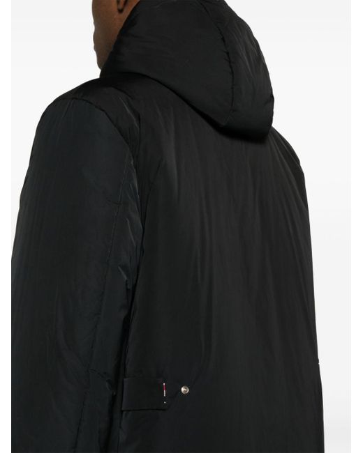 Thom Browne Black Hodded Padded Maxi Coat for men