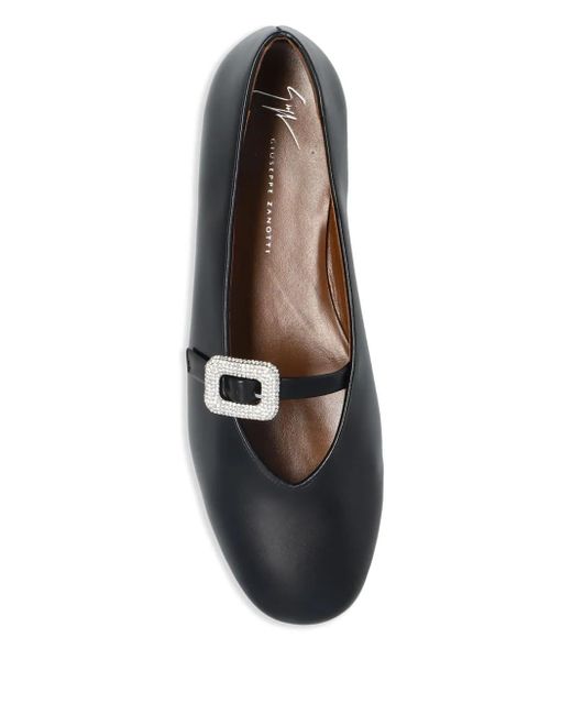 Giuseppe Zanotti Black Georgia Buckle Ballet Flats