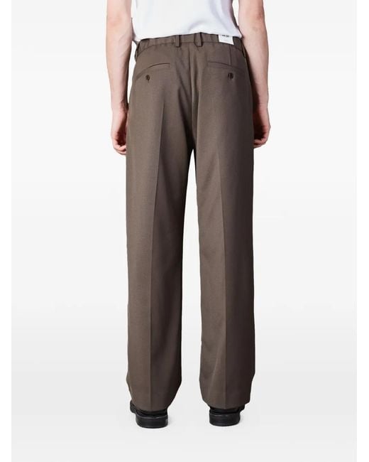 NN07 Brown Kay Pleated Trousers for men