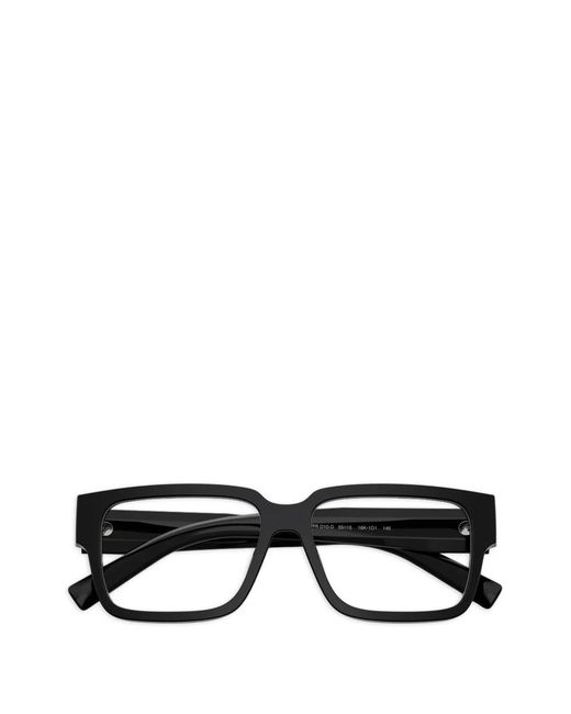 Prada Black Brille Mit Eckigem Gestell