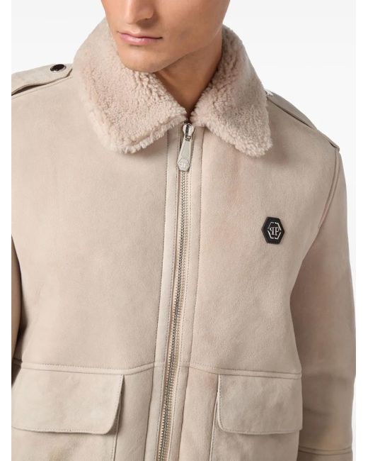 Philipp Plein Natural Logo-Patch Jacket for men
