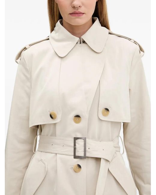 Desigual White Pleated-Back Trench Coat