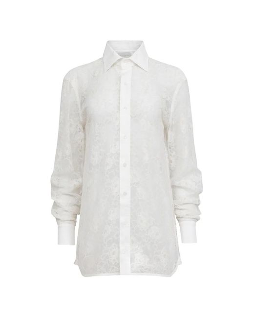 Fleur du Mal White Juliet Lace Buttoned Shirt