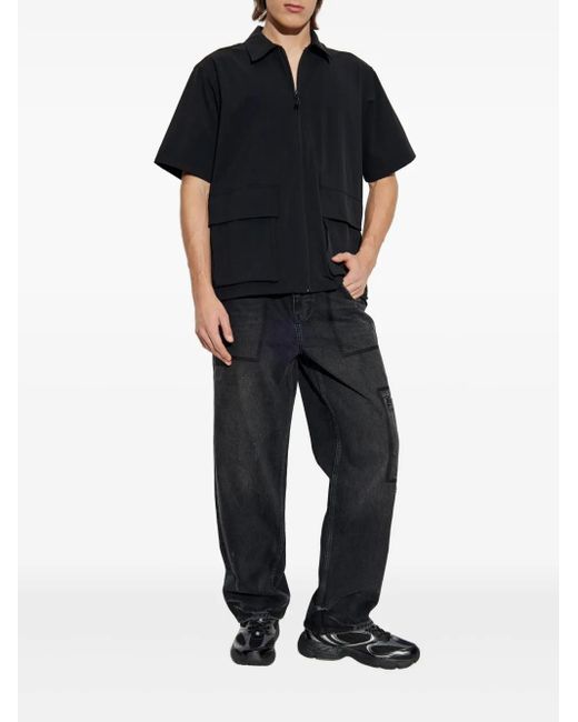 Rag & Bone Black Zip-Up Shirt for men