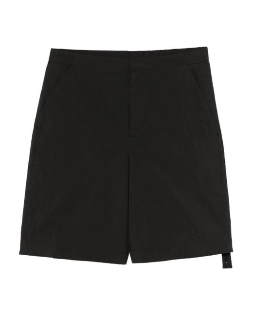 Oamc Peacemaker Black Elasticated Back-Waistband Shorts for men