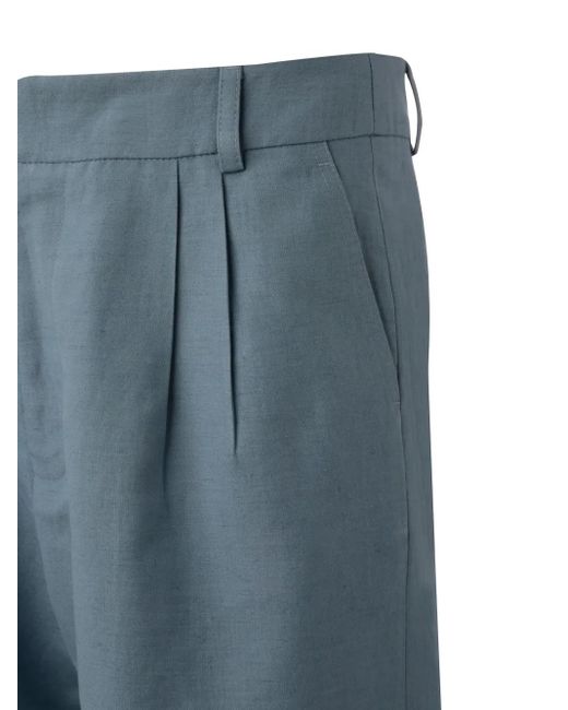 MISCI Blue Linen-Cotton Tailored Shorts for men