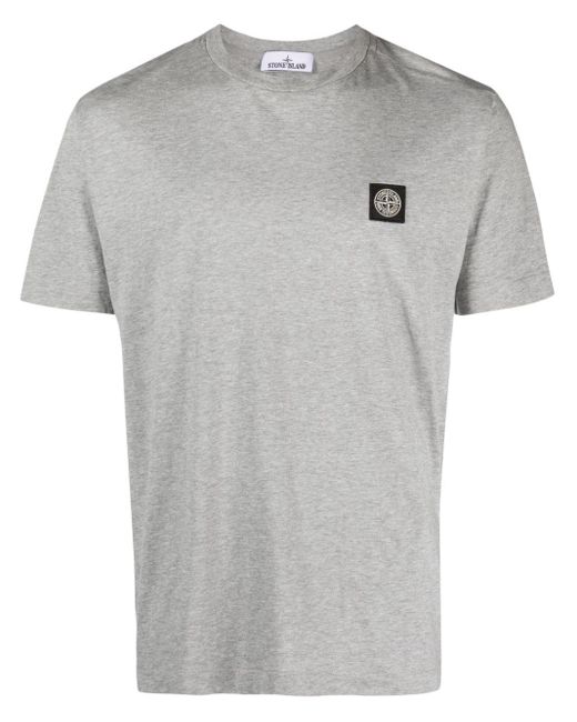 T-shirt en coton à motif Compass Stone Island pour homme en coloris Gray