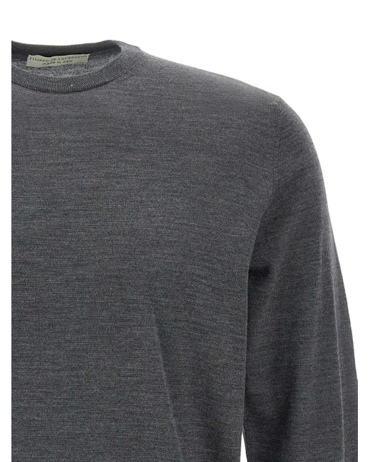 FILIPPO DE LAURENTIIS Gray Merino Wool Sweater for men