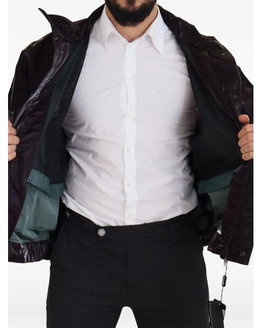 Dolce & Gabbana Black High-Shine Flap-Pocket Jacket for men