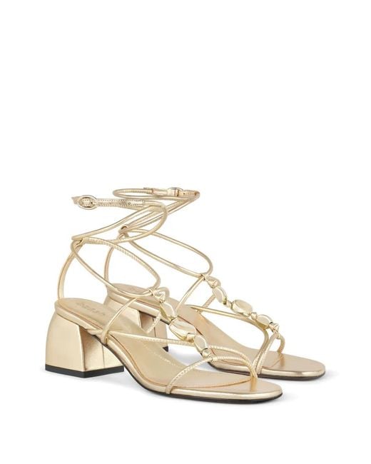 Ba&sh Natural Caya Beaded Strappy Sandals