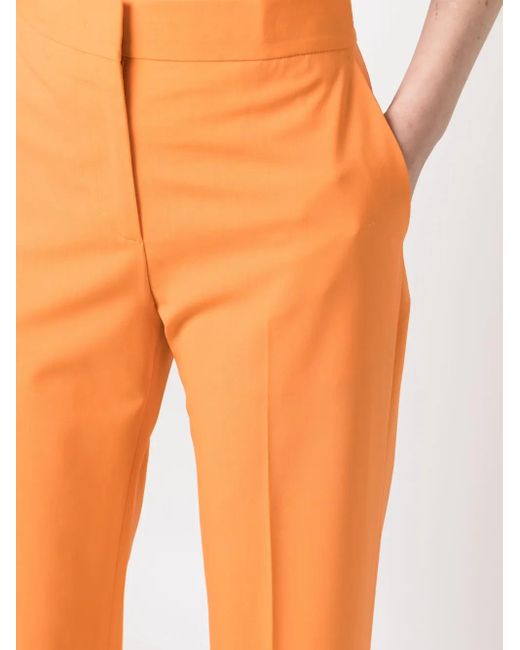 MSGM Orange Pants In Stretch Virgin Wool