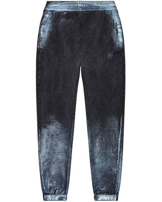 DIESEL Black Embroidered-logo Track Pants