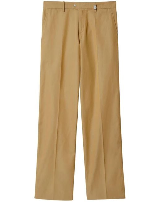 Pantalones Rectos Con Bolsillos Burberry de hombre de color Natural