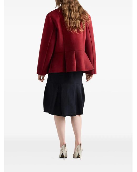 Prada Red Bow-Detail Buttoned Jacket