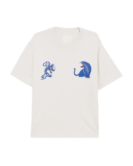 Camiseta con estampado gráfico Melt de hombre de color White