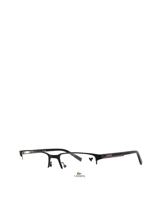 Lacoste White Rectangle Semi Rim Eyeglasses for men