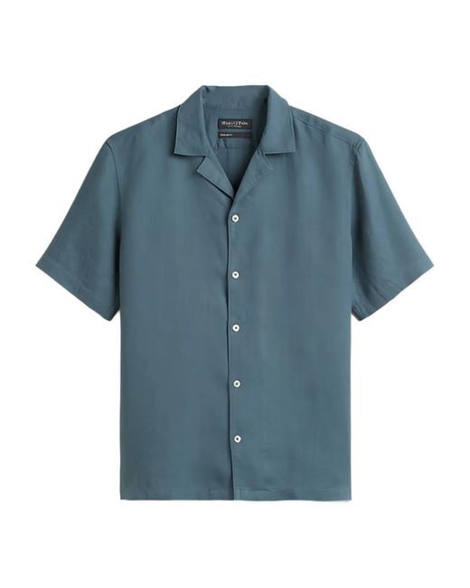 Marc O' Polo Blue Short-Sleeve Button-Up Shirt for men