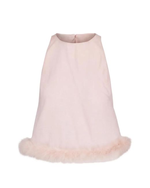 Dorothee Schumacher Pink Feather-Trim Sleeveless Top