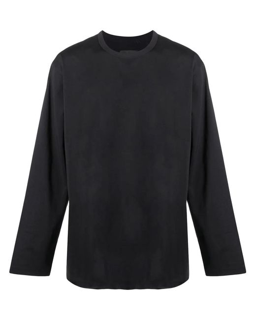 Y-3 Blue Tonal-Logo Long-Sleeve T-Shirt for men