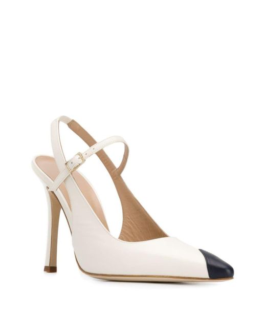 Alessandra Rich Leather Pointed Pumps in White - Save 16% - Lyst