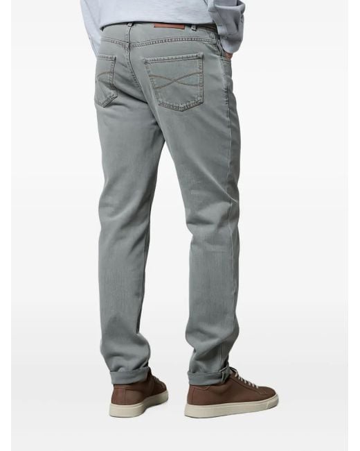 Jeans Dritti di Brunello Cucinelli in Gray da Uomo