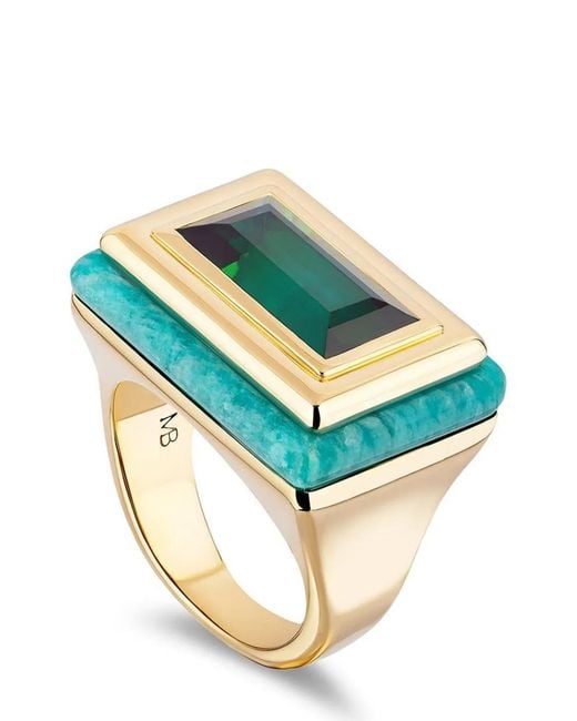 MASON & BOOKS 14Kt Geelgouden Ring in het Blue