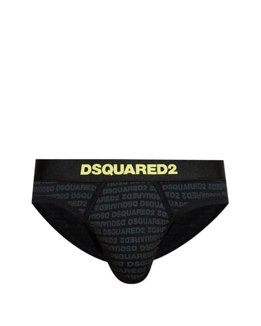 DSquared² Black Logo-Print Briefs for men