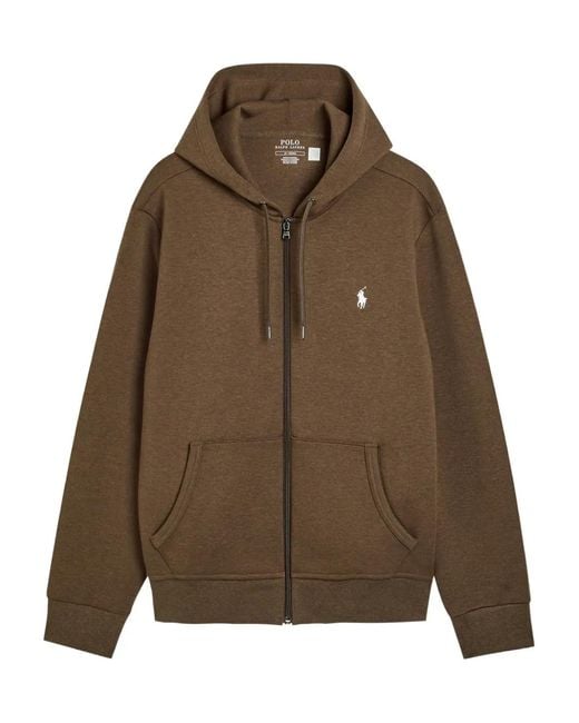 Polo Ralph Lauren Brown Zip-Up Hoodie for men