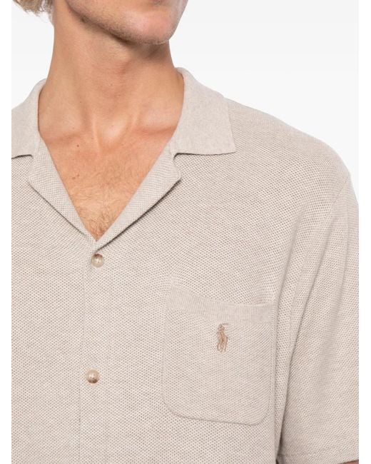 Polo Ralph Lauren White Button-Up Knitted Shirt for men