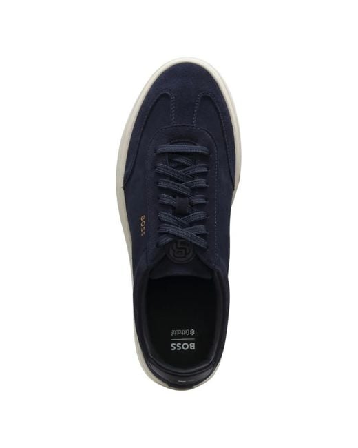 Boss Blue Kieran Suede Sneakers for men