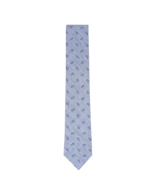 Zegna Blue Paisley-Print Tie for men