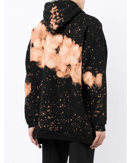 Sankuanz Black Tie Dye-Print Cotton Hoodie for men