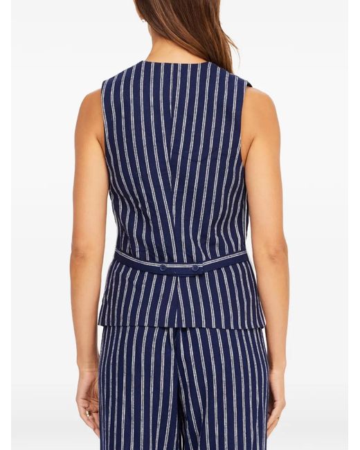 The Upside Blue Belize Jackie Striped V-Neck Waistcoat
