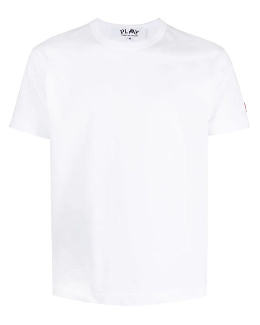 COMME DES GARÇONS PLAY White Logo-Patch Cotton T-Shirt