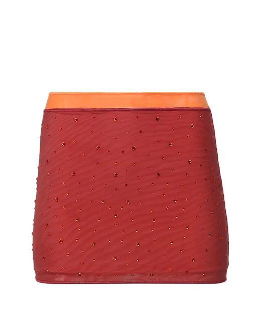 Oseree Red Double Gem Mini Skirt